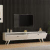 Έπιπλο τηλεόρασης Jate pakoworld σε λευκή απόχρωση 160x25x40εκ.  120-000547