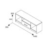 123-000042-6 Έπιπλο τηλεόρασης OLYMPUS pakoworld χρώμα wenge 144x39x50,5εκ. 123-000042
