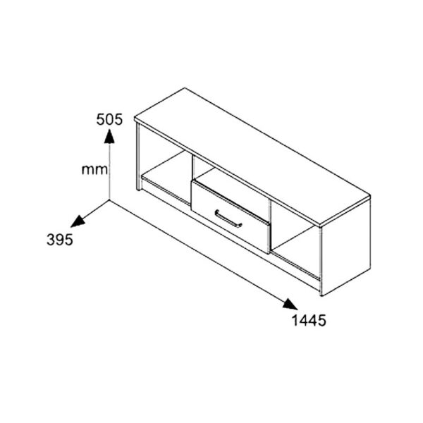123-000042-6 Έπιπλο τηλεόρασης OLYMPUS pakoworld χρώμα wenge 144x39x50,5εκ. 123-000042