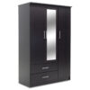 123-000045 Ντουλάπα ρούχων τρίφυλλη OLYMPUS pakoworld χρώμα wenge 120x57x183εκ. 123-000045