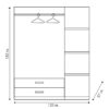 123-000045-6 Ντουλάπα ρούχων τρίφυλλη OLYMPUS pakoworld χρώμα wenge 120x57x183εκ. 123-000045