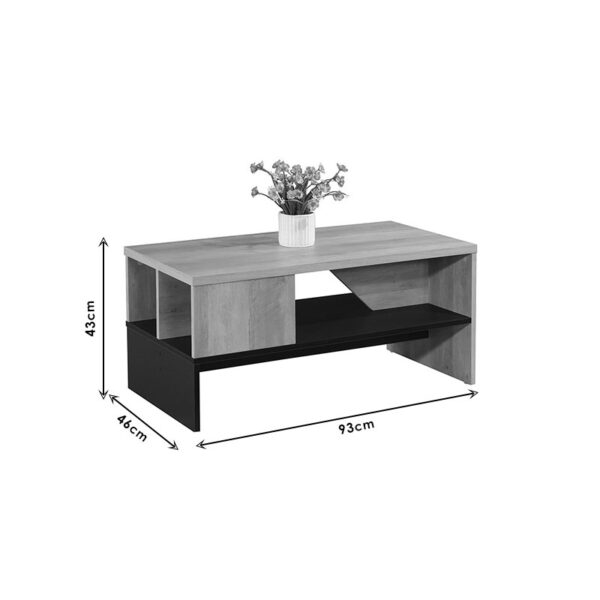 123-000159-3 Τραπέζι σαλονιού Naya pakoworld sonoma-ανθρακί 93x46x43εκ. 123-000159