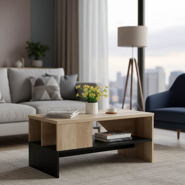 Τραπέζι σαλονιού Naya pakoworld sonoma-ανθρακί 93x46x43εκ.  123-000159