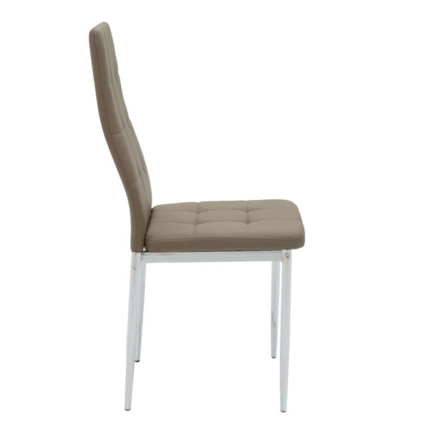 Καρέκλα Cube pakoworld PU μόκα-πόδι χρωμίου.  127-000110