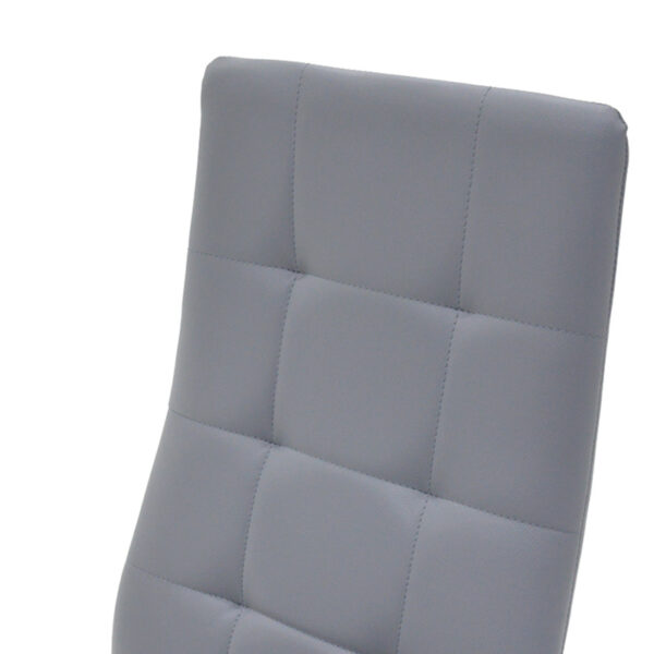 Καρέκλα Cube pakoworld PU γκρι-πόδι χρωμίου  127-000111