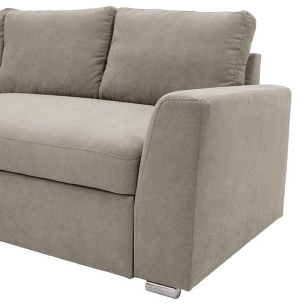 Γωνιακός καναπές-κρεβάτι δεξιά γωνία Belle pakoworld μπεζ 236x164x88εκ.  165-000012