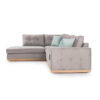 Γωνιακός καναπές δεξιά γωνία Boston pakoworld ύφασμα elephant-ciel 280x225x90εκ.  168-000022