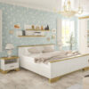 173-000024-1 Κομοδίνο Jaden pakoworld golden oak-λευκό antique 49x41x47εκ. 173-000024