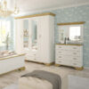 Συρταριέρα Jaden pakoworld 4ων συρταριών golden oak-λευκό antique 93,5x39x88,5εκ.  173-000028