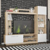 Σύνθετο σαλονιού June pakoworld sonoma-λευκό 204x35x177εκ.  173-000043