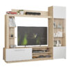 Σύνθετο σαλονιού June pakoworld sonoma-λευκό 204x35x177εκ.  173-000043