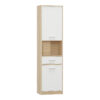 173-000050 Στήλη Letto pakoworld σε oak - λευκό ματ απόχρωση 50,2x34,3x195εκ. 173-000050