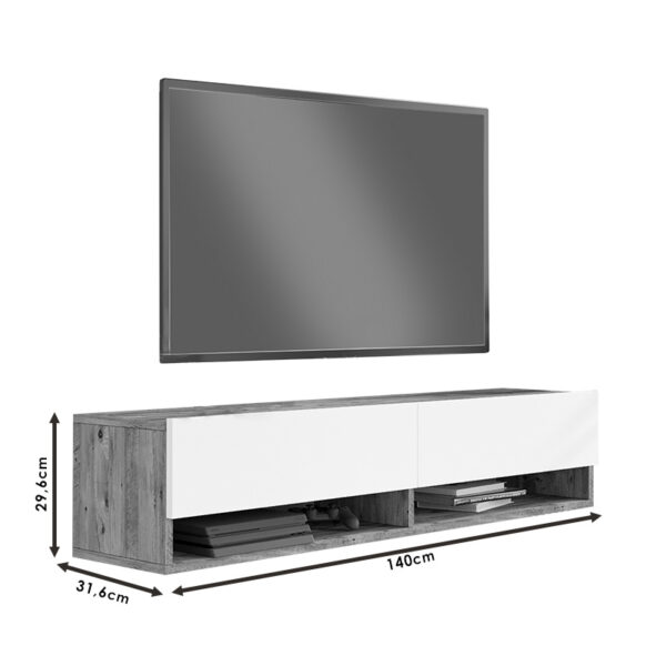 176-000063-5 Έπιπλο τηλεόρασης επιτοίχιο Roscoe pakoworld sonoma 140x31.6x29.6εκ. 176-000063