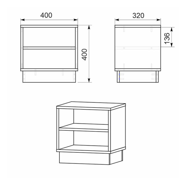 Κομοδίνο Mason pakoworld sonoma-λευκό 40x32x40εκ.  184-000001