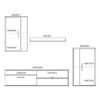 192-000001-3 Σύνθετο σαλονιού Zafira pakoworld sonoma-λευκό 190x35x190εκ. 192-000001