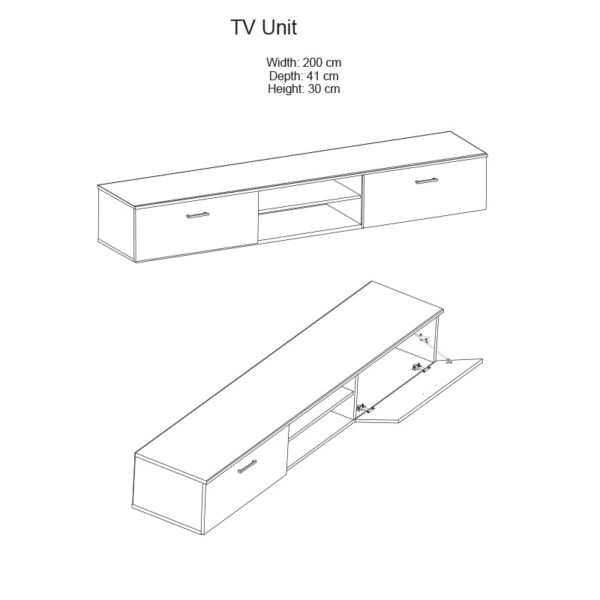 192-000003-4 Σύνθετο σαλονιού Salome pakoworld LED wenge 200x41x190εκ. 192-000003