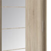 Ντουλάπα ρούχων Elodie pakoworld τρίφυλλη καθρέπτης συρόμενη sonoma 200x61x216εκ.  192-000024