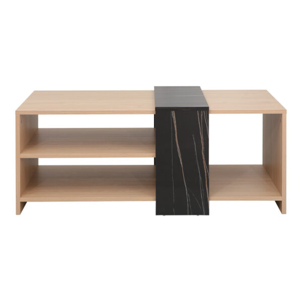 Τραπέζι σαλονιού Cozeto pakoworld σε φυσική απόχρωση με όψη μαρμάρου 100x53x41.5εκ.  225-000066