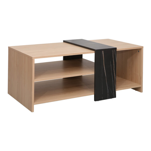 Τραπέζι σαλονιού Cozeto pakoworld σε φυσική απόχρωση με όψη μαρμάρου 100x53x41.5εκ.  225-000066