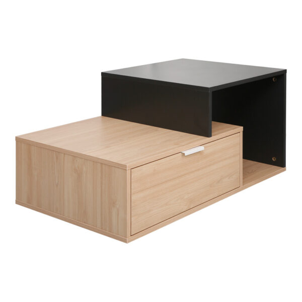 Τραπέζι σαλονιού Vople pakoworld σε φυσική με ανθρακί απόχρωση 90x50x40εκ.  225-000071