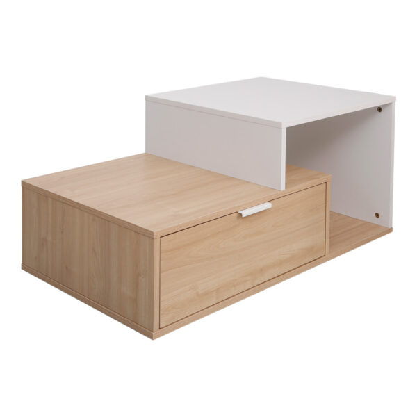 Τραπέζι σαλονιού Vople pakoworld σε φυσική-λευκή απόχρωση 90x50x40εκ.  225-000072