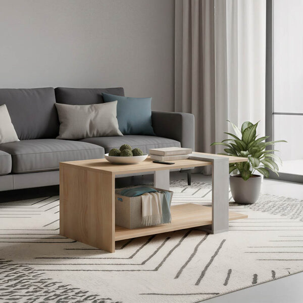 Τραπέζι σαλονιού Masasi pakoworld σε sonoma-γκρι cement απόχρωση 80x50x35εκ.  230-000048