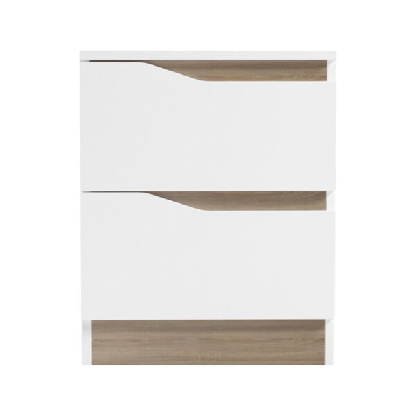 230-000084-2 Κομοδίνο Verena pakoworld σε λευκή-sonoma απόχρωση 40x40x50εκ. 230-000084