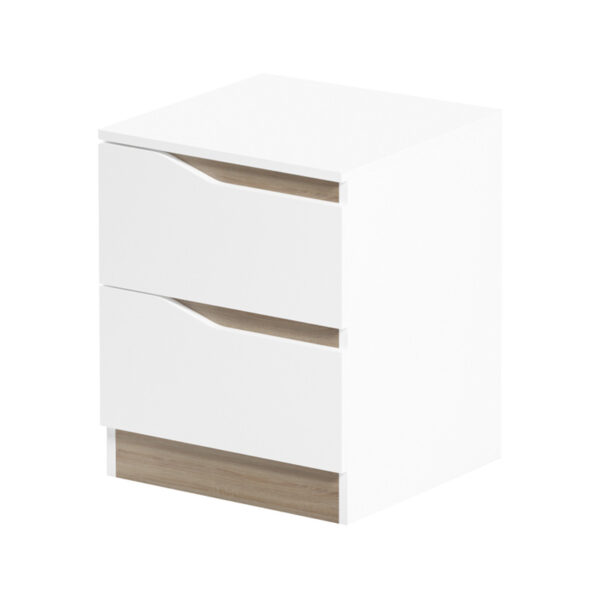 230-000084-3 Κομοδίνο Verena pakoworld σε λευκή-sonoma απόχρωση 40x40x50εκ. 230-000084