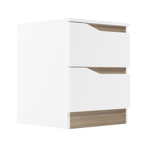 230-000084-4 Κομοδίνο Verena pakoworld σε λευκή-sonoma απόχρωση 40x40x50εκ. 230-000084