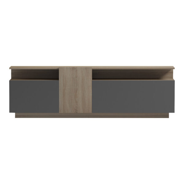 230-000109-2 Έπιπλο τηλεόρασης Vendora pakoworld σε sonoma-ανθρακί απόχρωση 150x29.5x46.3εκ. 230-000109