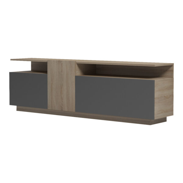 230-000109-3 Έπιπλο τηλεόρασης Vendora pakoworld σε sonoma-ανθρακί απόχρωση 150x29.5x46.3εκ. 230-000109
