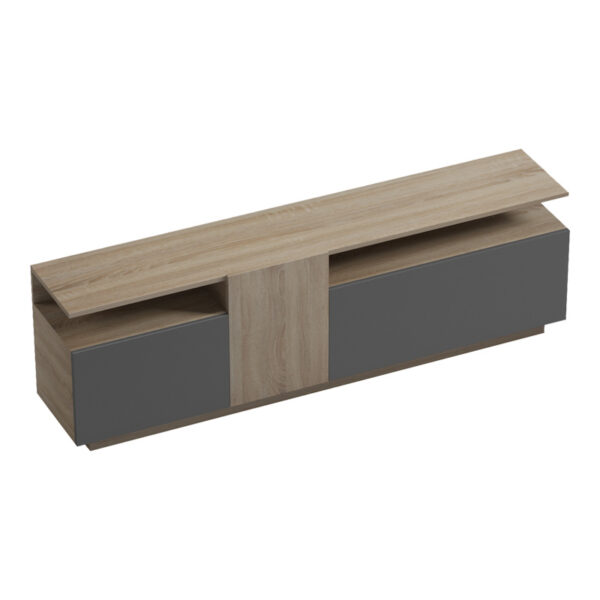 230-000109-4 Έπιπλο τηλεόρασης Vendora pakoworld σε sonoma-ανθρακί απόχρωση 150x29.5x46.3εκ. 230-000109