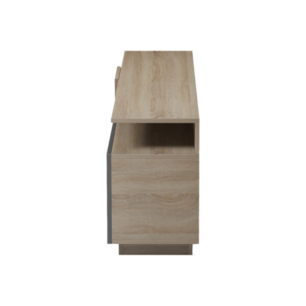 230-000109-5 Έπιπλο τηλεόρασης Vendora pakoworld σε sonoma-ανθρακί απόχρωση 150x29.5x46.3εκ. 230-000109