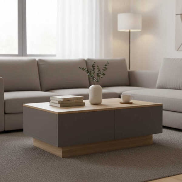 Τραπέζι σαλονιού Winey pakoworld σε sonoma-ανθρακί απόχρωση 90x60x31.5εκ.  230-000111