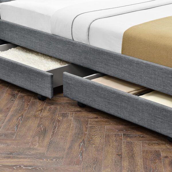 Κρεβάτι διπλό Antigone pakoworld ύφασμα ανθρακί με αποθηκευτικό χώρο 160x200εκ  234-000006