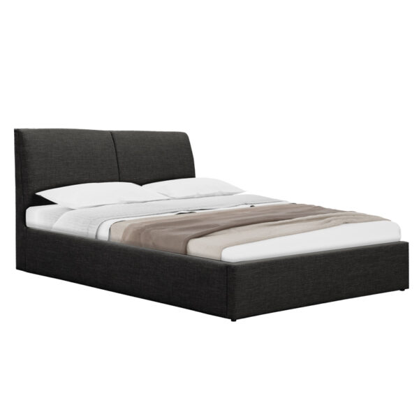 Κρεβάτι διπλό Violaine pakoworld ύφασμα ανθρακί με αποθηκευτικό χώρο 160x200εκ  234-000010