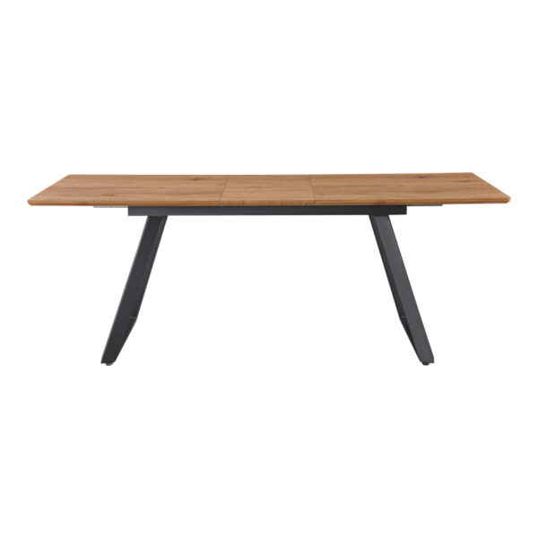 Τραπέζι επεκτεινόμενο Kannu pakoworld σε φυσική απόχρωση με μαύρα μεταλλικά πόδια 160-200x90x75εκ.  235-000042