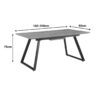 Τραπέζι επεκτεινόμενο Kannu pakoworld σε φυσική απόχρωση με μαύρα μεταλλικά πόδια 160-200x90x75εκ.  235-000042