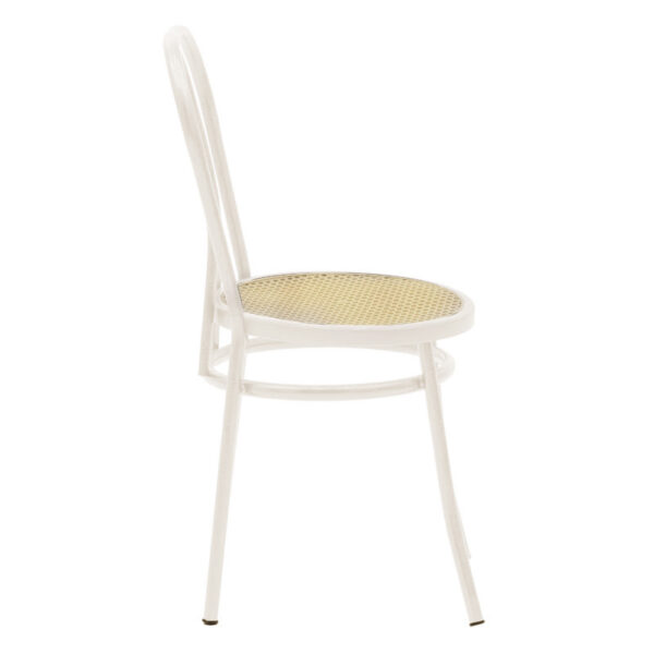 243-000027-2 Καρέκλα Βιέννης pakoworld pe rattan μπεζ-μέταλλο εκρού. 243-000027
