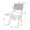 247-000002-1 Καρέκλα Winslow pakoworld ξύλο rubberwood ανοικτό καρυδί-pvc rattan φυσικό-ύφασμα γκρι. 247-000002