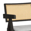 247-000005-1 Πολυθρόνα Winslow pakoworld ξύλο rubberwood μαύρο-pvc rattan φυσικό-ύφασμα γκρι. 247-000005