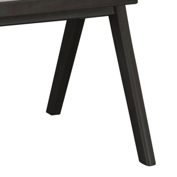 247-000005-2 Πολυθρόνα Winslow pakoworld ξύλο rubberwood μαύρο-pvc rattan φυσικό-ύφασμα γκρι. 247-000005