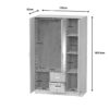 248-000020-3 Ντουλάπα ρούχων τρίφυλλη Dillion pakoworld sonoma μελαμίνης 120x52x190εκ 248-000020