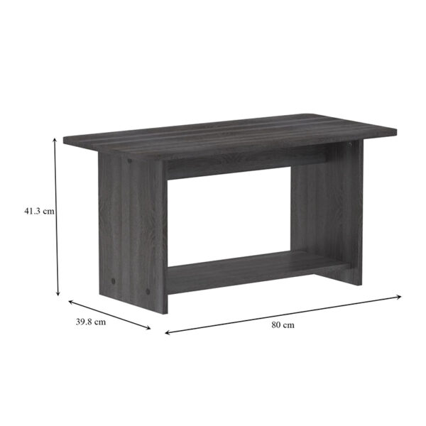 248-000026-4 Τραπέζι Kumba pakoworld σε ανθρακί-wenge απόχρωση 80x40x42εκ 248-000026