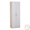 Ντουλάπα Jonar pakoworld δίφυλλη λευκό χρώμα μελαμίνης 60x42x180εκ  249-000056