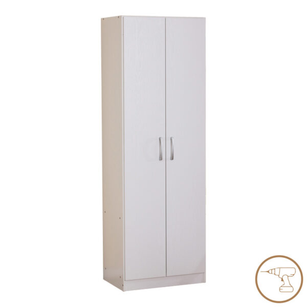 Ντουλάπα Jonar pakoworld δίφυλλη λευκό χρώμα μελαμίνης 60x42x180εκ  249-000056