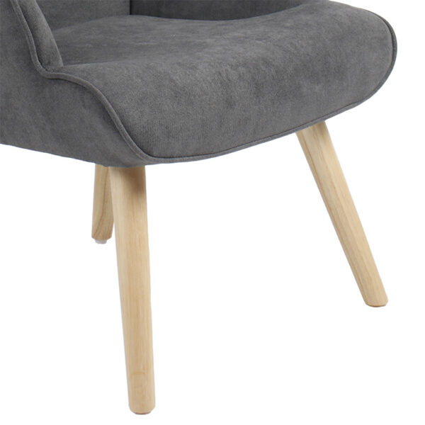 Πολυθρόνα Fluffy pakoworld ύφασμα ανθρακί-φυσικό 75x69x96εκ.  255-000003