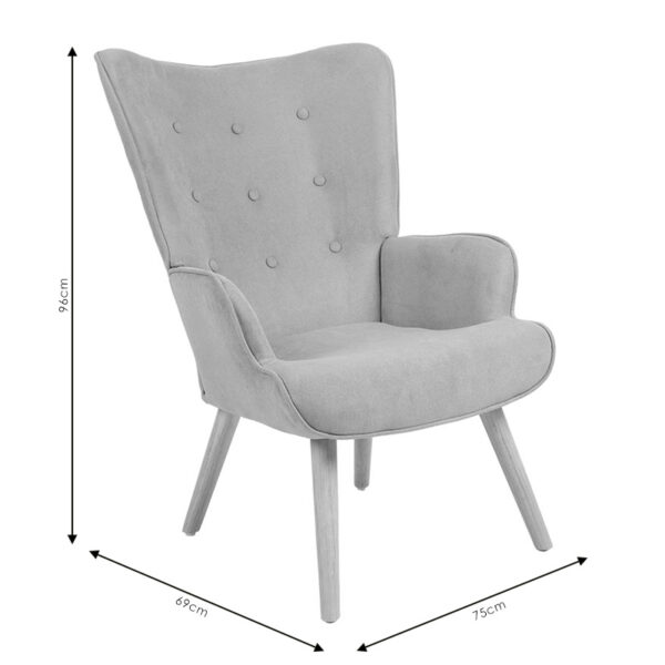 Πολυθρόνα Fluffy pakoworld ύφασμα ανθρακί-φυσικό 75x69x96εκ.  255-000003