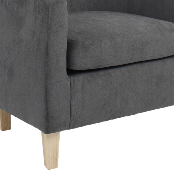 Πολυθρόνα Joyful pakoworld ύφασμα ανθρακί-φυσικό 71x71x78εκ.  255-000007