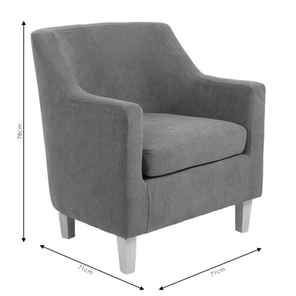 Πολυθρόνα Joyful pakoworld ύφασμα ανθρακί-φυσικό 71x71x78εκ.  255-000007